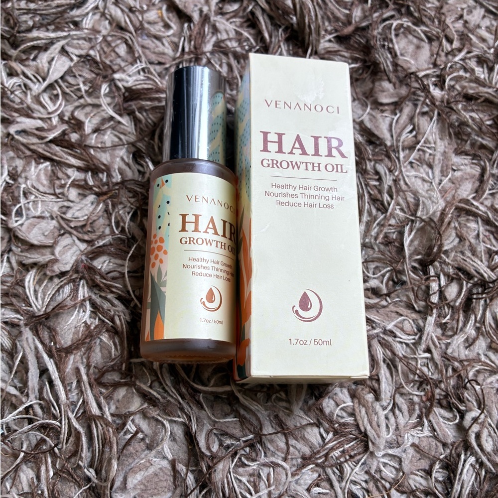 Hair Growth Oil - Nourishing Formula with Cream and Brown Accents